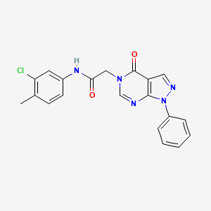 molecular formula C20H16ClN5O2 B2637661 N-(3-chloro-4-methylphenyl)-2-{4-oxo-1-phenyl-1H,4H,5H-pyrazolo[3,4-d]pyrimidin-5-yl}acetamide CAS No. 852440-12-1