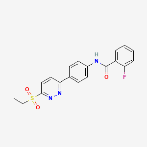 molecular formula C19H16FN3O3S B2637683 N-(4-(6-(ethylsulfonyl)pyridazin-3-yl)phenyl)-2-fluorobenzamide CAS No. 1005307-73-2