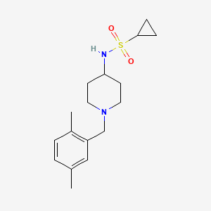 molecular formula C17H26N2O2S B2637693 N-{1-[(2,5-dimethylphenyl)methyl]piperidin-4-yl}cyclopropanesulfonamide CAS No. 2415633-93-9