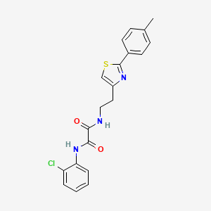 molecular formula C20H18ClN3O2S B2637704 N'-(2-chlorophenyl)-N-{2-[2-(4-methylphenyl)-1,3-thiazol-4-yl]ethyl}ethanediamide CAS No. 896378-47-5