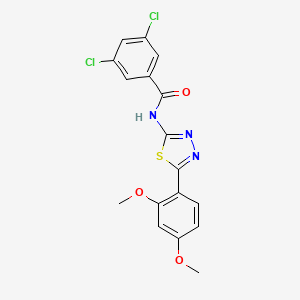 molecular formula C17H13Cl2N3O3S B2637710 3,5-dichloro-N-[5-(2,4-dimethoxyphenyl)-1,3,4-thiadiazol-2-yl]benzamide CAS No. 380347-54-6