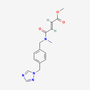 molecular formula C16H18N4O3 B2637810 Methyl (E)-4-[methyl-[[4-(1,2,4-triazol-1-ylmethyl)phenyl]methyl]amino]-4-oxobut-2-enoate CAS No. 2411333-20-3
