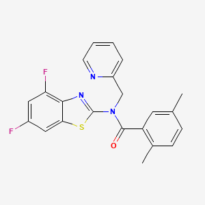 molecular formula C22H17F2N3OS B2637831 N-(4,6-difluoro-1,3-benzothiazol-2-yl)-2,5-dimethyl-N-[(pyridin-2-yl)methyl]benzamide CAS No. 900005-93-8