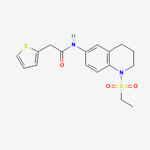 molecular formula C17H20N2O3S2 B2637916 N-[1-(ETHANESULFONYL)-1,2,3,4-TETRAHYDROQUINOLIN-6-YL]-2-(THIOPHEN-2-YL)ACETAMIDE CAS No. 946294-76-4