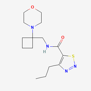 molecular formula C15H24N4O2S B2637918 N-{[1-(morpholin-4-yl)cyclobutyl]methyl}-4-propyl-1,2,3-thiadiazole-5-carboxamide CAS No. 2380168-08-9