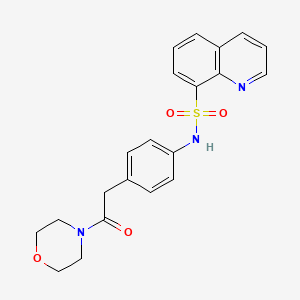 molecular formula C21H21N3O4S B2637944 N-(4-(2-morpholino-2-oxoethyl)phenyl)quinoline-8-sulfonamide CAS No. 1211019-91-8