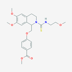 molecular formula C24H30N2O6S B2637998 methyl 4-({6,7-dimethoxy-2-[(2-methoxyethyl)carbamothioyl]-1,2,3,4-tetrahydroisoquinolin-1-yl}methoxy)benzoate CAS No. 536700-60-4