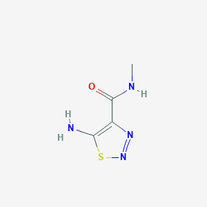molecular formula C4H6N4OS B026380 5-amino-N-methyl-1,2,3-thiadiazole-4-carboxamide CAS No. 100097-70-9