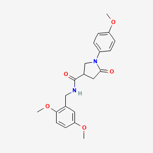 molecular formula C21H24N2O5 B2638020 N-[(2,5-dimethoxyphenyl)methyl]-1-(4-methoxyphenyl)-5-oxopyrrolidine-3-carboxamide CAS No. 1252906-94-7