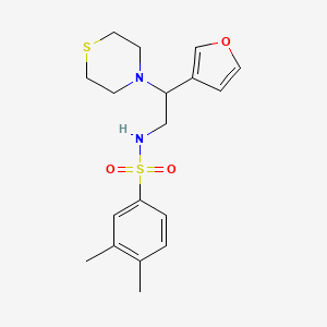 molecular formula C18H24N2O3S2 B2638042 N-(2-(furan-3-yl)-2-thiomorpholinoethyl)-3,4-dimethylbenzenesulfonamide CAS No. 2034514-20-8