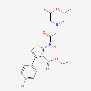 molecular formula C21H25ClN2O4S B2638129 ETHYL 4-(4-CHLOROPHENYL)-2-[2-(2,6-DIMETHYLMORPHOLIN-4-YL)ACETAMIDO]THIOPHENE-3-CARBOXYLATE CAS No. 315709-64-9