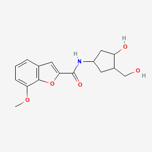 molecular formula C16H19NO5 B2638159 N-[3-HYDROXY-4-(HYDROXYMETHYL)CYCLOPENTYL]-7-METHOXY-1-BENZOFURAN-2-CARBOXAMIDE CAS No. 1421516-27-9
