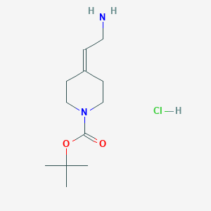 molecular formula C12H23ClN2O2 B2638239 Tert-butyl 4-(2-aminoethylidene)piperidine-1-carboxylate;hydrochloride CAS No. 2287272-83-5