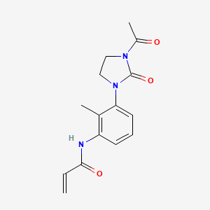 molecular formula C15H17N3O3 B2638242 N-[3-(3-Acetyl-2-oxoimidazolidin-1-yl)-2-methylphenyl]prop-2-enamide CAS No. 2305395-72-4