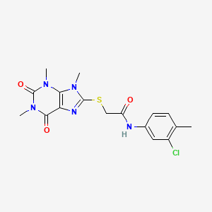 molecular formula C17H18ClN5O3S B2638244 N-(3-chloro-4-methylphenyl)-2-[(1,3,9-trimethyl-2,6-dioxo-2,3,6,9-tetrahydro-1H-purin-8-yl)sulfanyl]acetamide CAS No. 897453-96-2