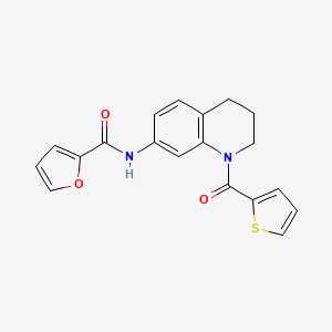 molecular formula C19H16N2O3S B2638245 N-[1-(thiophene-2-carbonyl)-1,2,3,4-tetrahydroquinolin-7-yl]furan-2-carboxamide CAS No. 946368-12-3