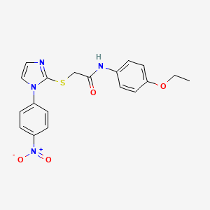 molecular formula C19H18N4O4S B2638252 N-(4-ethoxyphenyl)-2-{[1-(4-nitrophenyl)-1H-imidazol-2-yl]sulfanyl}acetamide CAS No. 851079-46-4