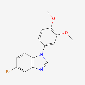 molecular formula C15H13BrN2O2 B2638256 5-Bromo-1-(3,4-dimethoxyphenyl)-1H-benzo[d]imidazole CAS No. 1956323-01-5