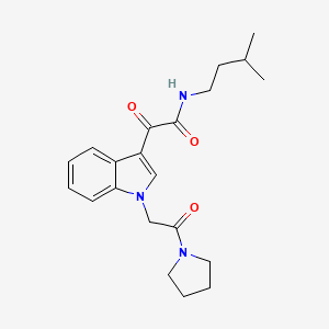 molecular formula C21H27N3O3 B2638275 N-(3-methylbutyl)-2-oxo-2-{1-[2-oxo-2-(pyrrolidin-1-yl)ethyl]-1H-indol-3-yl}acetamide CAS No. 872848-94-7