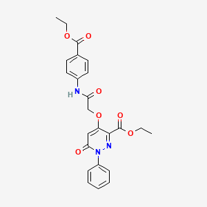 molecular formula C24H23N3O7 B2638298 ethyl 4-({[4-(ethoxycarbonyl)phenyl]carbamoyl}methoxy)-6-oxo-1-phenyl-1,6-dihydropyridazine-3-carboxylate CAS No. 899730-04-2