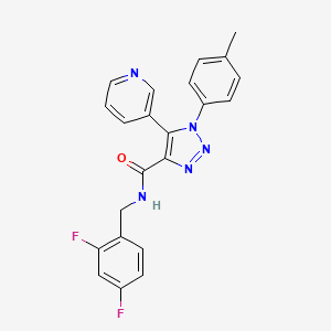 molecular formula C22H17F2N5O B2638343 N-[(2,4-difluorophenyl)methyl]-1-(4-methylphenyl)-5-(pyridin-3-yl)-1H-1,2,3-triazole-4-carboxamide CAS No. 1207057-63-3