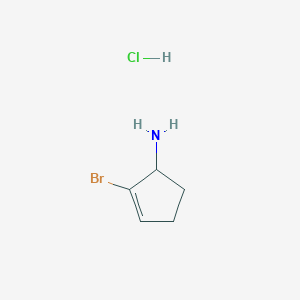 molecular formula C5H9BrClN B2638345 2-Bromocyclopent-2-en-1-amine;hydrochloride CAS No. 2243506-92-3
