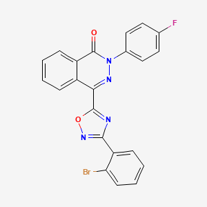 molecular formula C22H12BrFN4O2 B2638348 4-[3-(2-bromophenyl)-1,2,4-oxadiazol-5-yl]-2-(4-fluorophenyl)-1,2-dihydrophthalazin-1-one CAS No. 1291857-83-4