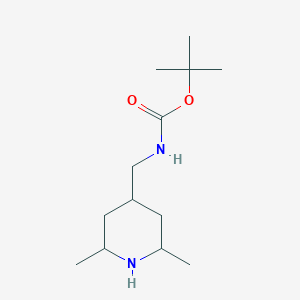 molecular formula C13H26N2O2 B2638385 tert-butyl N-[(2,6-dimethylpiperidin-4-yl)methyl]carbamate CAS No. 1909326-99-3