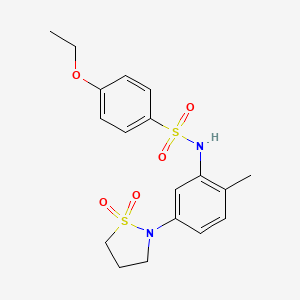 molecular formula C18H22N2O5S2 B2638394 N-(5-(1,1-dioxidoisothiazolidin-2-yl)-2-methylphenyl)-4-ethoxybenzenesulfonamide CAS No. 951485-09-9