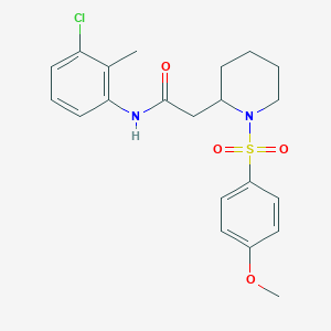 molecular formula C21H25ClN2O4S B2638415 N-(3-chloro-2-methylphenyl)-2-(1-((4-methoxyphenyl)sulfonyl)piperidin-2-yl)acetamide CAS No. 941905-33-5