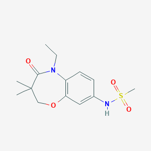 molecular formula C14H20N2O4S B2638472 N-(5-ethyl-3,3-dimethyl-4-oxo-2,3,4,5-tetrahydro-1,5-benzoxazepin-8-yl)methanesulfonamide CAS No. 921903-93-7