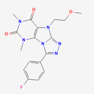 3-(4-fluorophenyl)-9-(2-methoxyethyl)-5,7-dimethyl-5H-[1,2,4]triazolo[4,3-e]purine-6,8(7H,9H)-dione