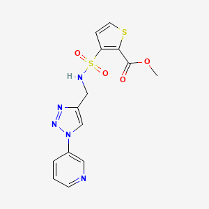 molecular formula C14H13N5O4S2 B2638478 methyl 3-({[1-(pyridin-3-yl)-1H-1,2,3-triazol-4-yl]methyl}sulfamoyl)thiophene-2-carboxylate CAS No. 2034612-69-4