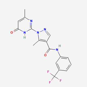 5-methyl-1-(4-methyl-6-oxo-1,6-dihydropyrimidin-2-yl)-N-(3-(trifluoromethyl)phenyl)-1H-pyrazole-4-carboxamide