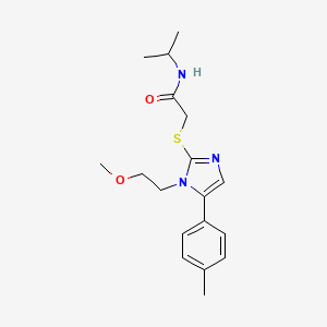N-isopropyl-2-((1-(2-methoxyethyl)-5-(p-tolyl)-1H-imidazol-2-yl)thio)acetamide