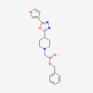 molecular formula C20H21N3O4 B2638495 Benzyl 2-(4-(5-(furan-3-yl)-1,3,4-oxadiazol-2-yl)piperidin-1-yl)acetate CAS No. 1421444-48-5