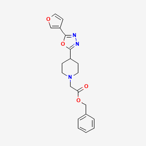 Benzyl 2-(4-(5-(furan-3-yl)-1,3,4-oxadiazol-2-yl)piperidin-1-yl)acetate
