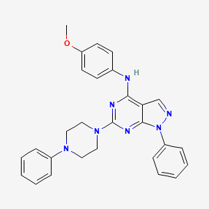 N-(4-methoxyphenyl)-1-phenyl-6-(4-phenylpiperazin-1-yl)-1H-pyrazolo[3,4-d]pyrimidin-4-amine