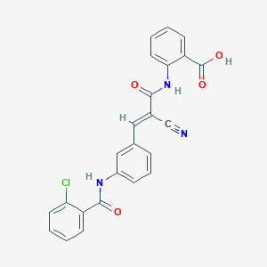 2-[[(E)-3-[3-[(2-Chlorobenzoyl)amino]phenyl]-2-cyanoprop-2-enoyl]amino]benzoic acid