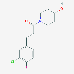 3-(3-Chloro-4-fluorophenyl)-1-(4-hydroxypiperidin-1-yl)propan-1-one