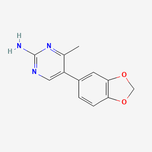 molecular formula C12H11N3O2 B2638516 5-(1,3-Benzodioxol-5-yl)-4-methyl-2-pyrimidinamine CAS No. 861206-80-6