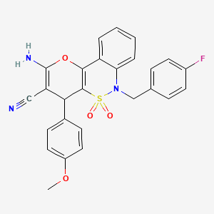 2-Amino-6-(4-fluorobenzyl)-4-(4-methoxyphenyl)-4,6-dihydropyrano[3,2-c][2,1]benzothiazine-3-carbonitrile 5,5-dioxide