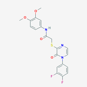 2-((4-(3,4-difluorophenyl)-3-oxo-3,4-dihydropyrazin-2-yl)thio)-N-(3,4-dimethoxyphenyl)acetamide