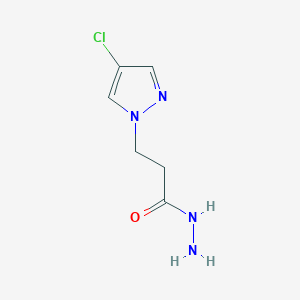 molecular formula C6H9ClN4O B2638573 3-(4-chloro-1H-pyrazol-1-yl)propanehydrazide CAS No. 1005695-64-6