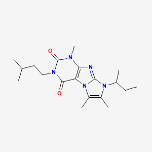 molecular formula C19H29N5O2 B2638574 8-(sec-butyl)-3-isopentyl-1,6,7-trimethyl-1H-imidazo[2,1-f]purine-2,4(3H,8H)-dione CAS No. 915933-02-7