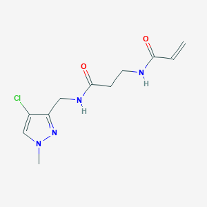 molecular formula C11H15ClN4O2 B2638575 N-[(4-Chloro-1-methylpyrazol-3-yl)methyl]-3-(prop-2-enoylamino)propanamide CAS No. 2361744-92-3