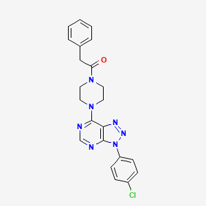 molecular formula C22H20ClN7O B2638577 1-(4-(3-(4-chlorophenyl)-3H-[1,2,3]triazolo[4,5-d]pyrimidin-7-yl)piperazin-1-yl)-2-phenylethanone CAS No. 920411-26-3