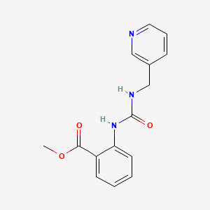 molecular formula C15H15N3O3 B2638581 Methyl 2-({[(3-pyridinylmethyl)amino]carbonyl}amino)benzoate CAS No. 706765-84-6