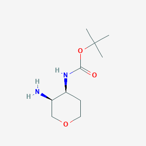molecular formula C10H20N2O3 B2638588 tert-butyl N-[(3S,4S)-3-aminooxan-4-yl]carbamate CAS No. 1802334-66-2
