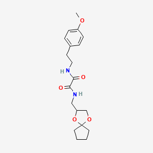 molecular formula C19H26N2O5 B2638602 N1-(1,4-dioxaspiro[4.4]nonan-2-ylmethyl)-N2-(4-methoxyphenethyl)oxalamide CAS No. 899982-31-1